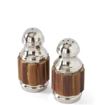 Silver Metal and Bamboo Salt & Pepper