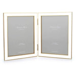 Addison Ross Double Frame Enamel White & Gold (5X7)