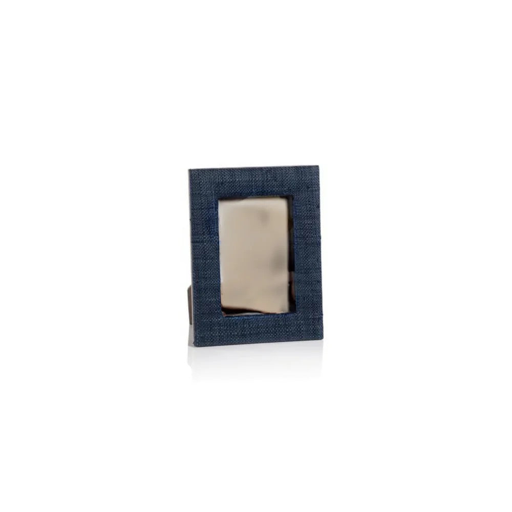 Navy Natural Fiber Raffia Photo Frame 4X6