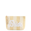 "BRIDE" Stripe Zip Pouch, Natural