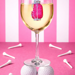 Golf Bag Jeweled Stemmed Wine Glass