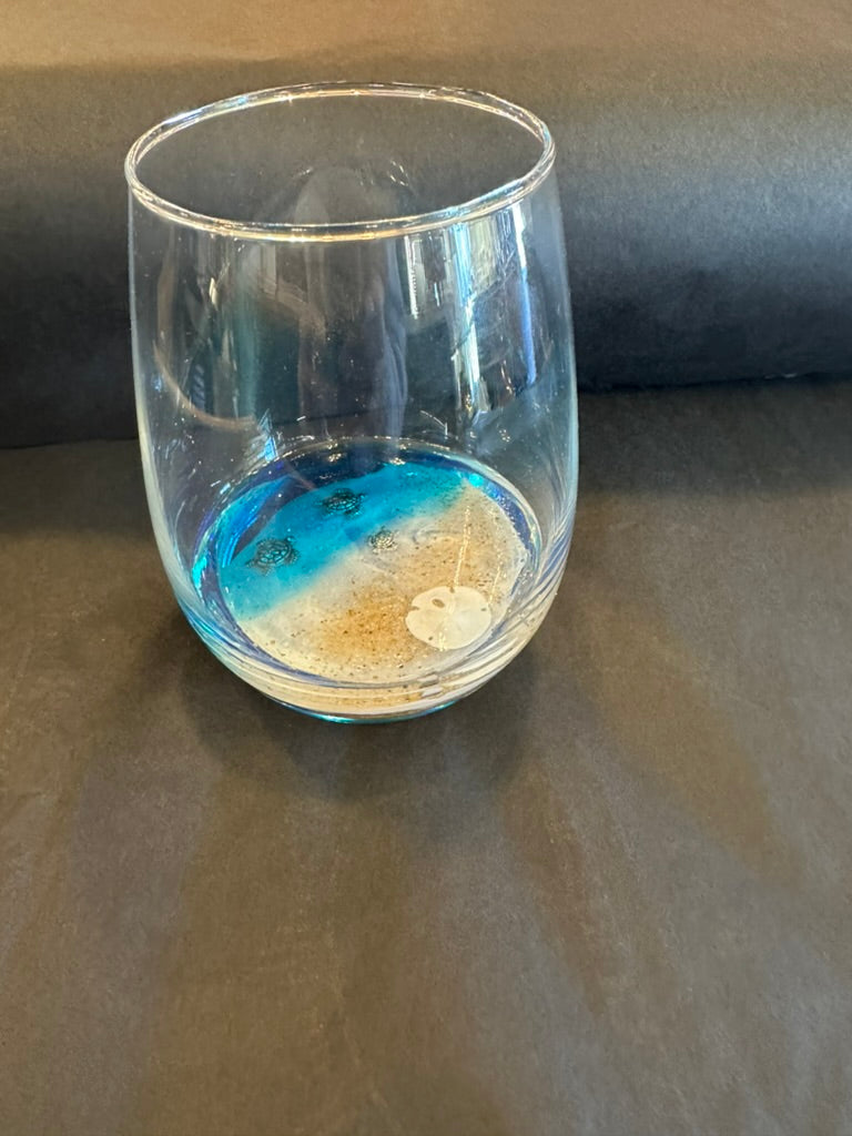 Stemless Wine Glass w/ Custom Resin (2 Designs)
