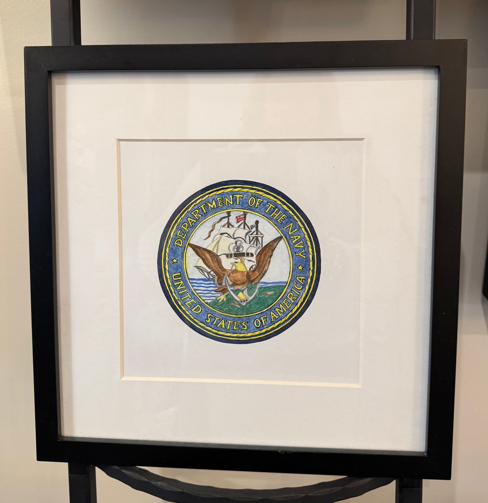 Jane Evans Navy Badge Art