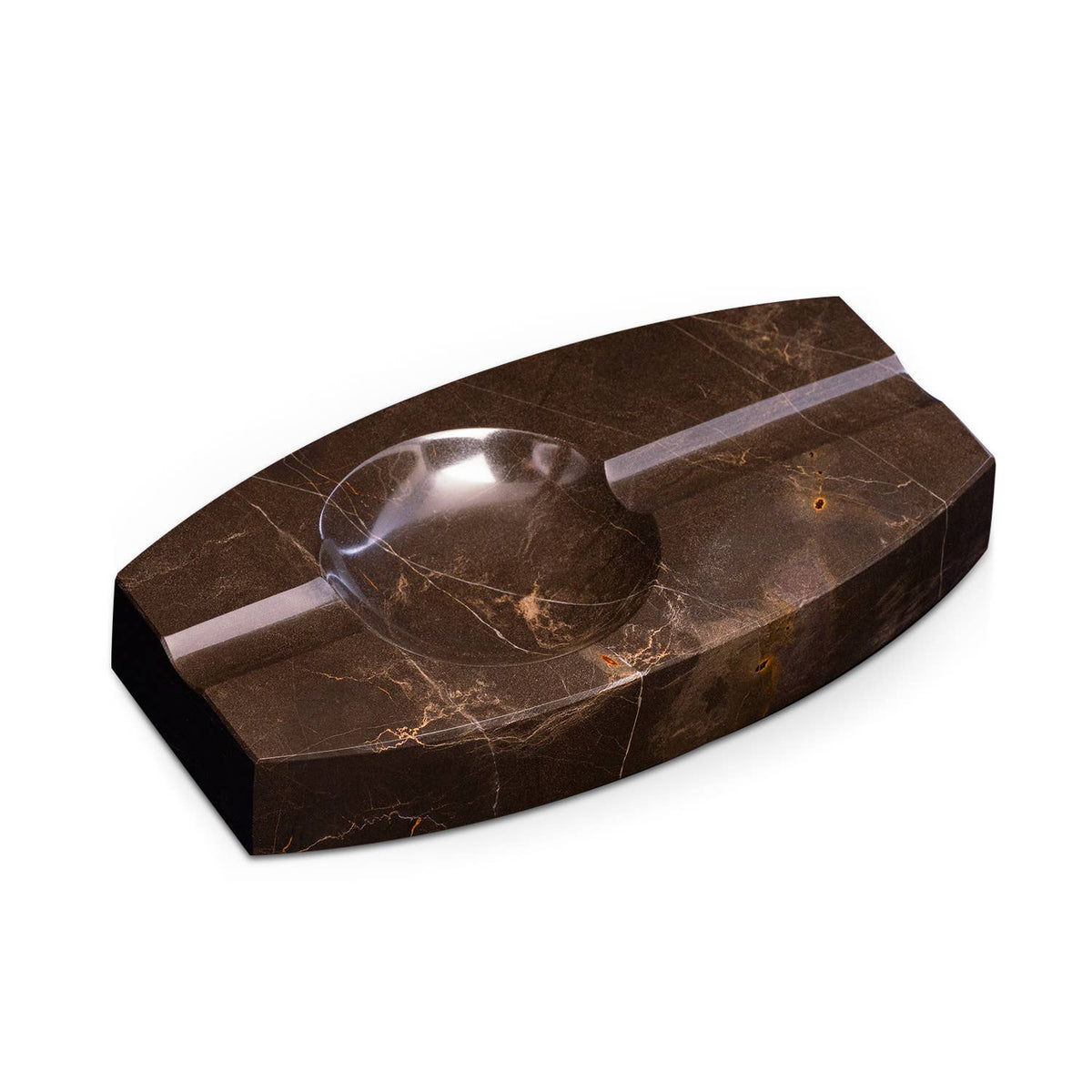 BeyBerk International - Marble Double Cigar Ashtray - Brown