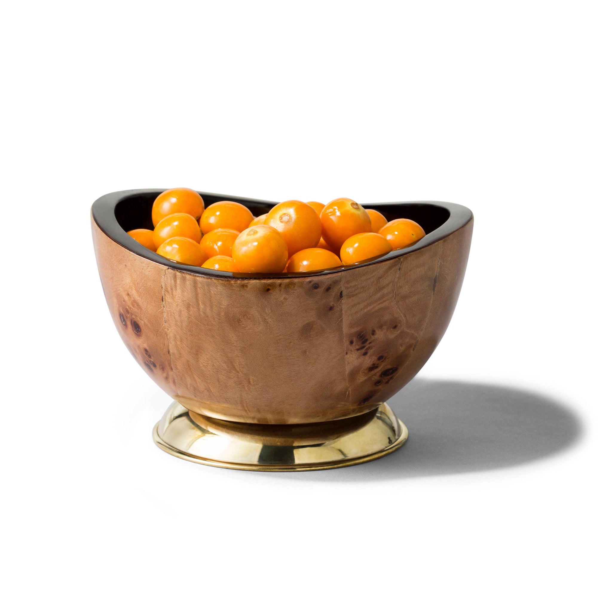 LADORADA - Burl Veneer with BRASS Base Accent Bowl
