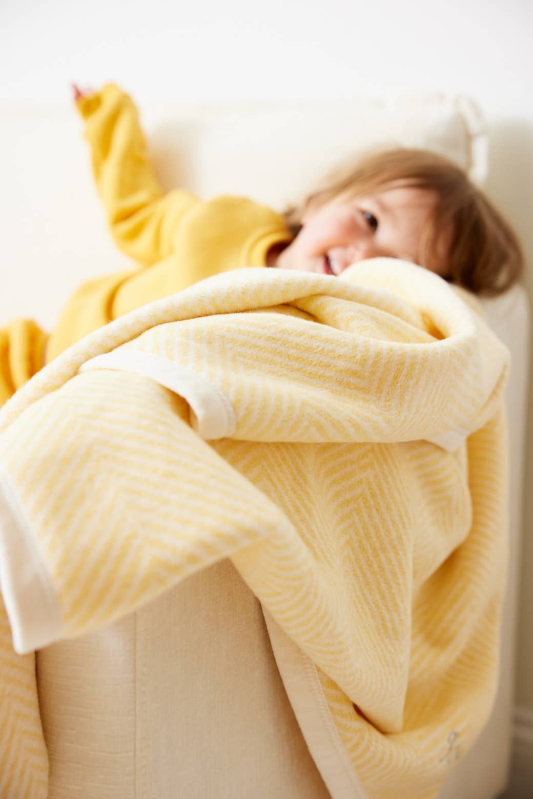 ChappyWrap - Harborview Herringbone Butter Yellow Mini Blanket