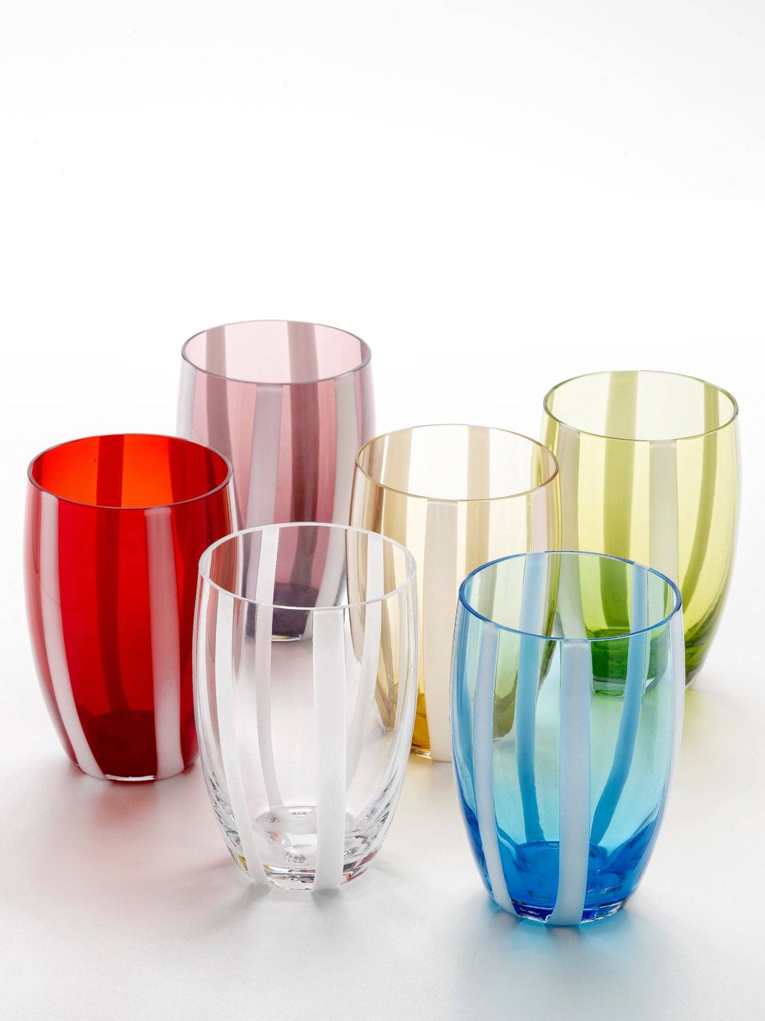 Zafferano America - Gessato tumbler (Assorted Set of 6)