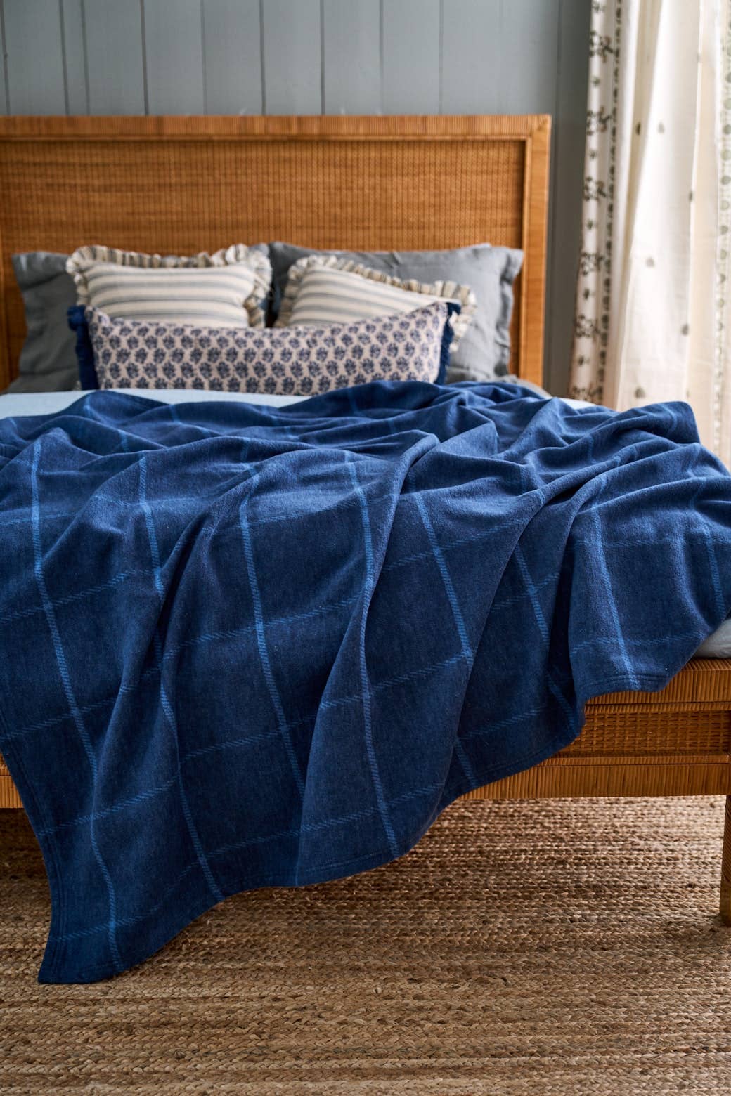 ChappyWrap - Windowpane Navy Lightweight Blanket