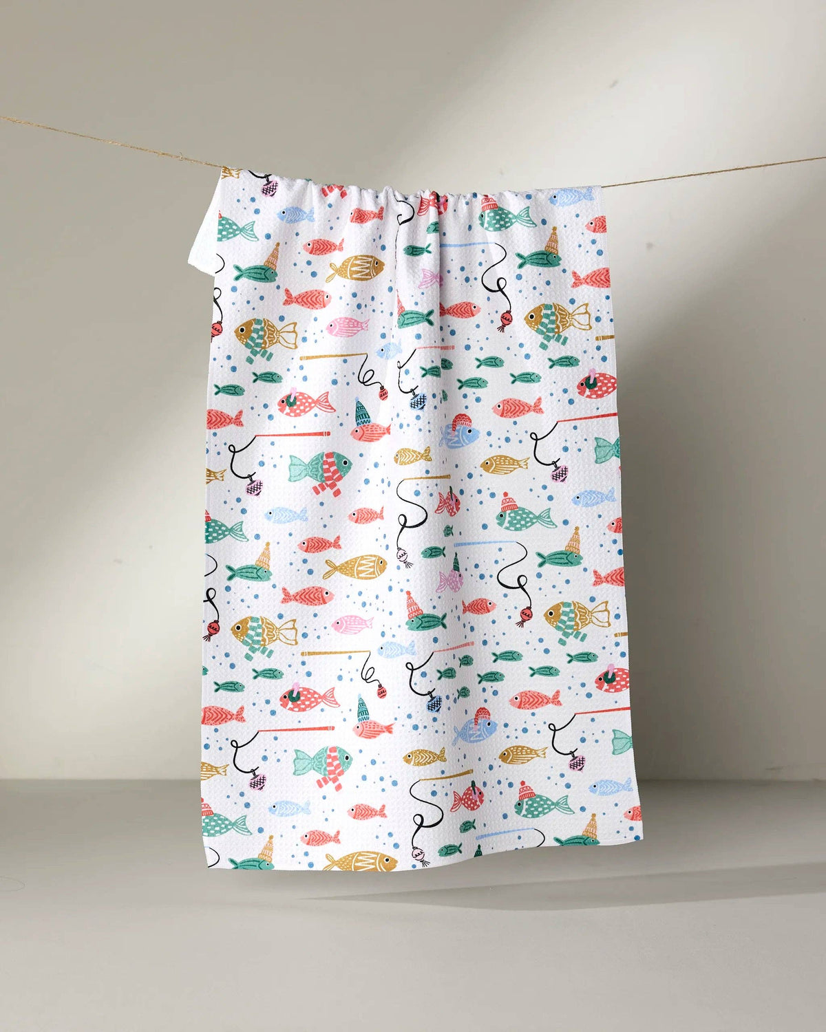 Geometry - Light Holiday Fish Tea Towel