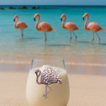 Flamingo Jeweled Stemless Wine Glass