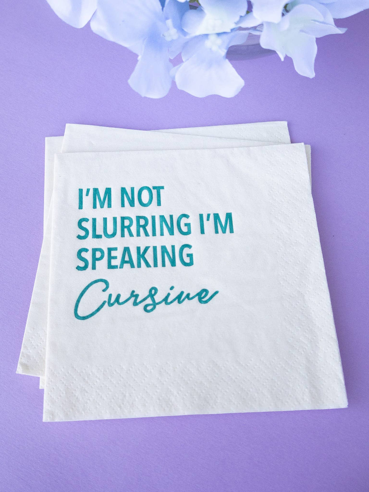 Katherine Designs & Co. - Slurring Speaking Cursive funny Cocktail Napkins, gift store