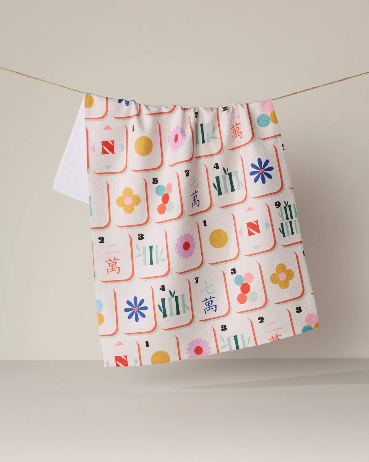 Geometry - Tile Toss Tea Towel - Mahjong