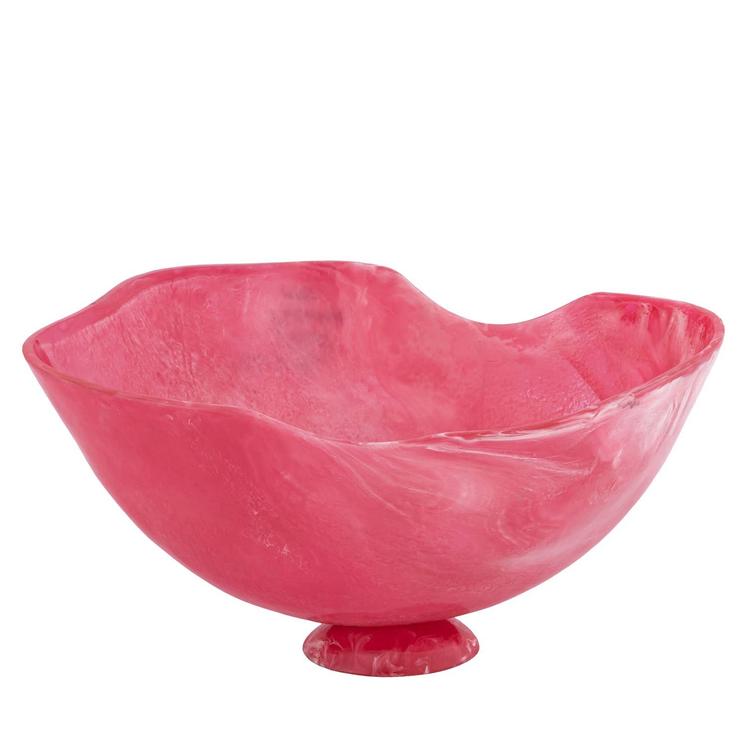 BIDKhome - Large Fruit Bowl Rose Pink Resin Dia 21.2"