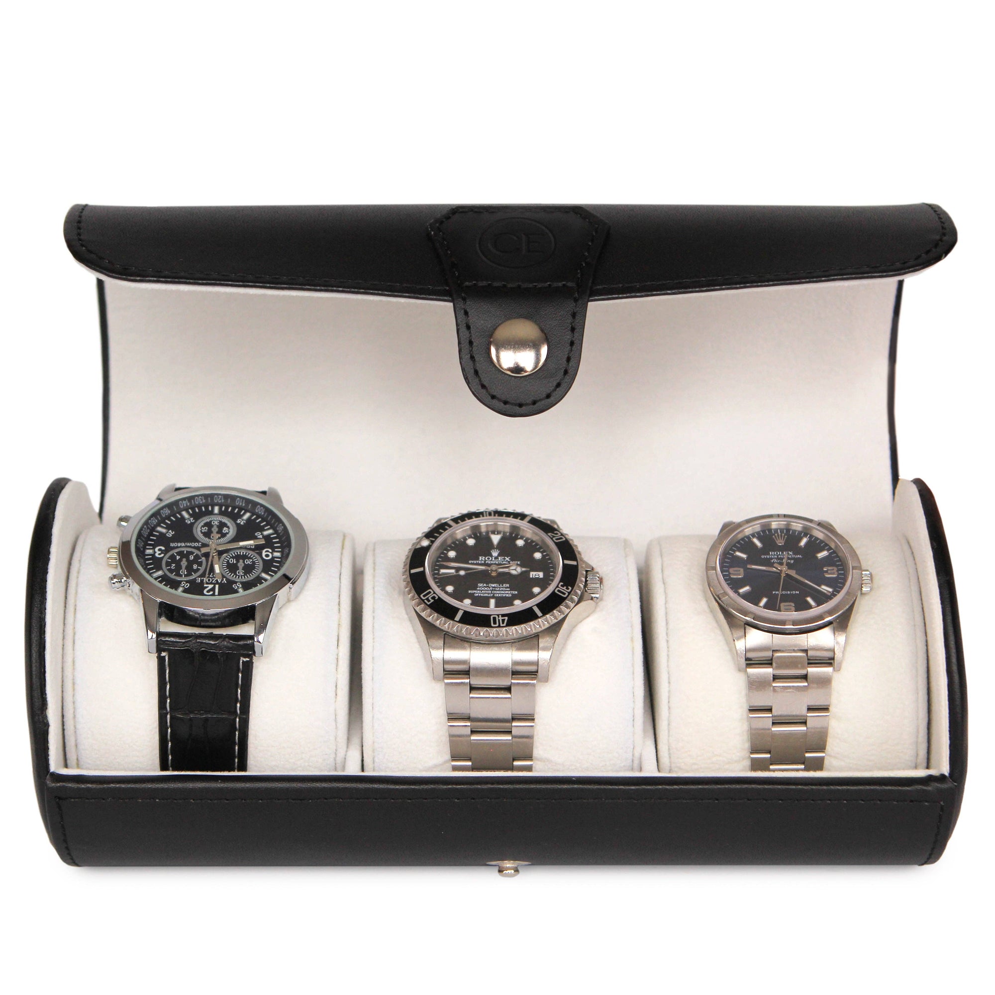 Case Elegance - Travel Watch Case - Black Vegan Leather