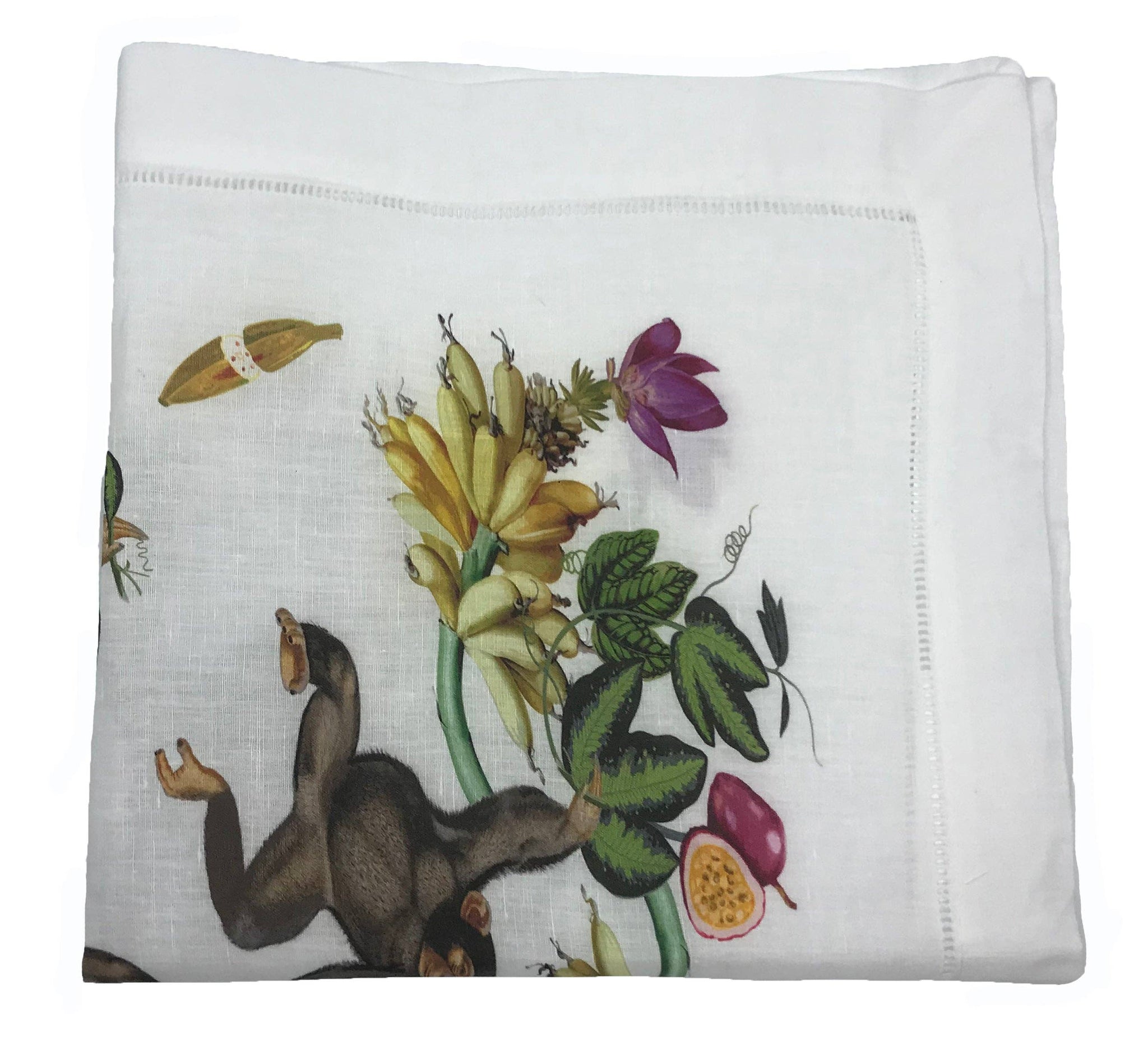 Nicolette Mayer - Swinging Monkeys 22"X22" Hemstitch Dinner Napkin, SET/4