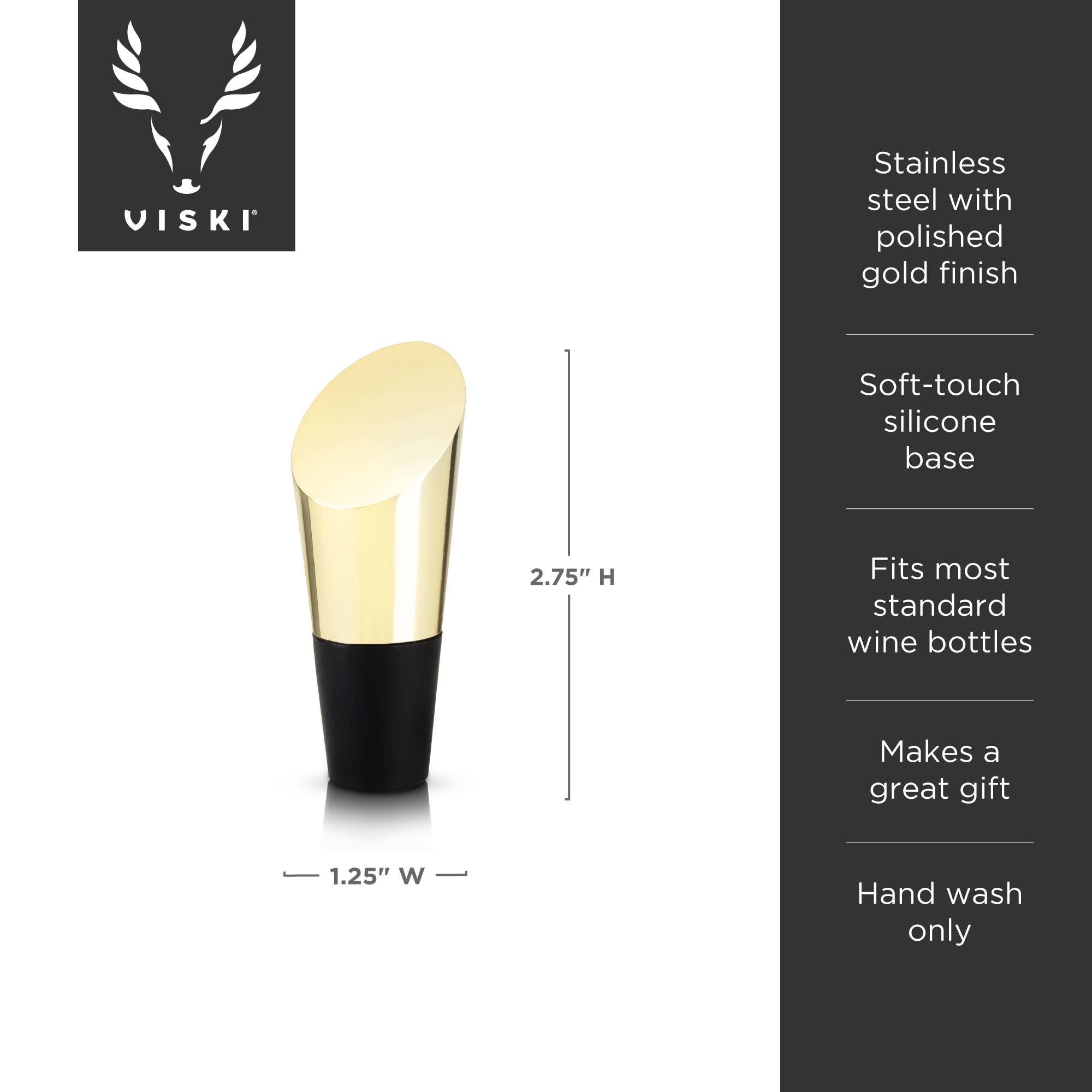 Viski - Belmont™ Gold Plated Heavyweight Bottle Stopper