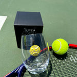Tennis Ball Jeweled Stemless Wine Glass