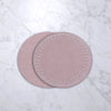 Vida Round Embroidered Dots 15.5" Round Placemat Set of 4 (Pink & Blue)