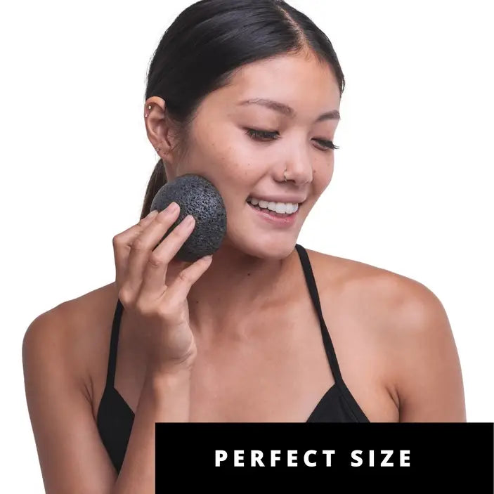 Face Buff Charcoal Facial Konjac Sponge - (Sold Individually)