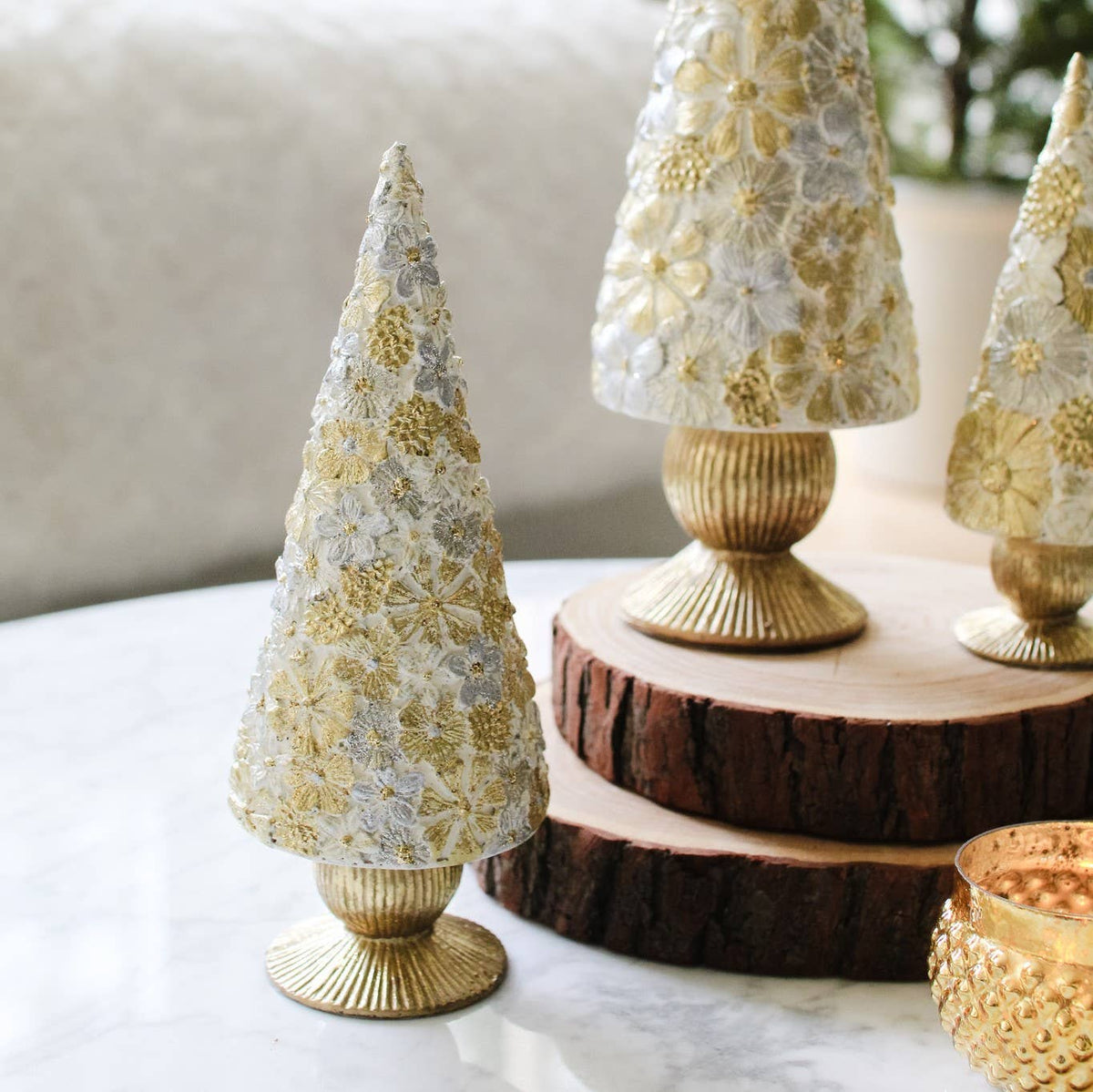 Dekorasyon Gifts  Decor - Frangipani Cone Tree (Ivory)