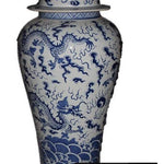 The French Bee & Co - Tall Lidded Ginger Jar With Dragon Pattern BWCT139
