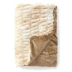 Cream & Tan Ribbed Faux Fur Throw 60"