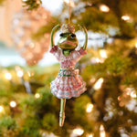 Dekorasyon Gifts  Decor - 4.5" Princess Ballerina Frog Ornament (Pink Rainbow)