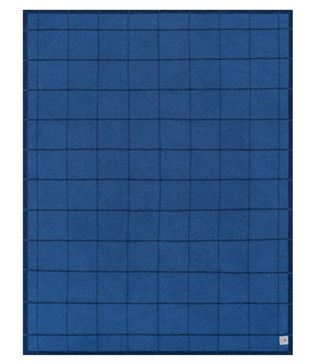 ChappyWrap - Windowpane Navy Lightweight Blanket