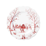 Juliska Country Estate Winter Frolic Ruby "The Claus' Christmas Day" Dessert/Salad Plate