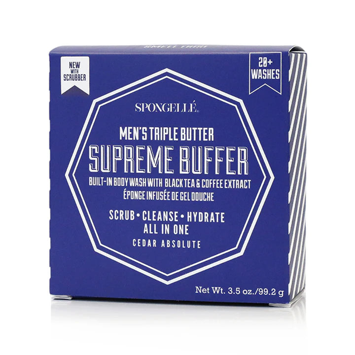 Spongelle Men's Triple Butter Supreme Buffer Cedar Absolute