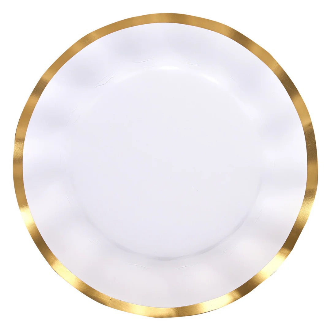 Everyday White Wavy Plate/8pack