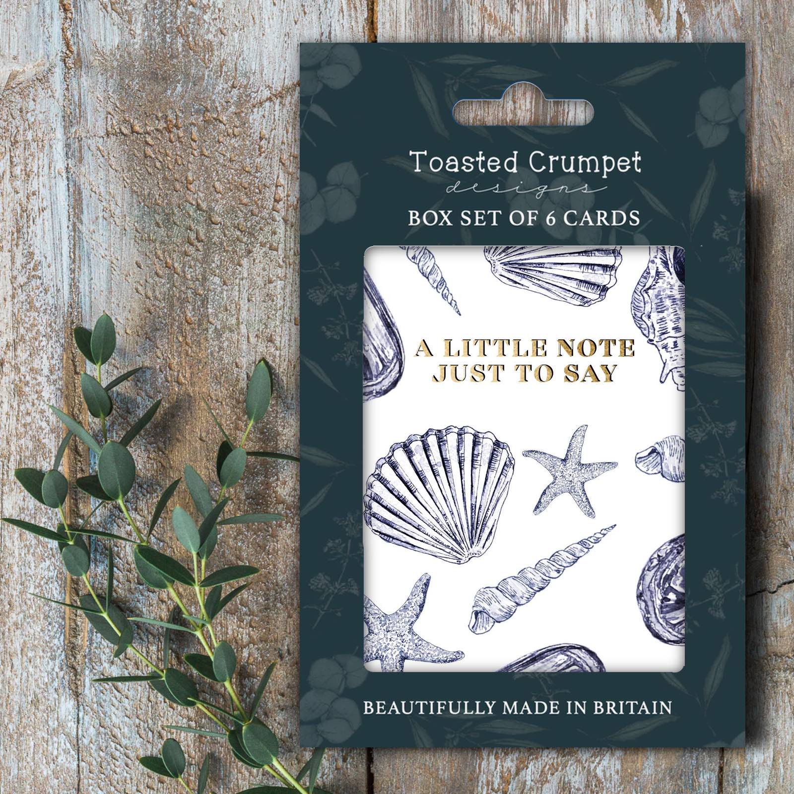 Toasted Crumpet A Little Note Just to Say (Coastal Pure) Set of 6 Cards