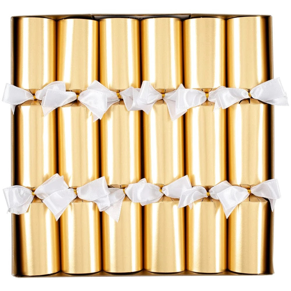 Caspari Gold Christmas Crackers, 6 Per Box