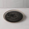 Glass Frosted Black Alabaster Charger Plate