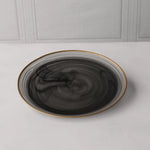 Glass Frosted Black Alabaster Charger Plate