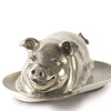 Pewter Happy Pig Butter Dish