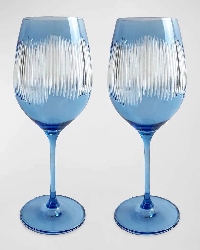 Michael Wainwright Berkshire Blue Wine Glasses Set of 2