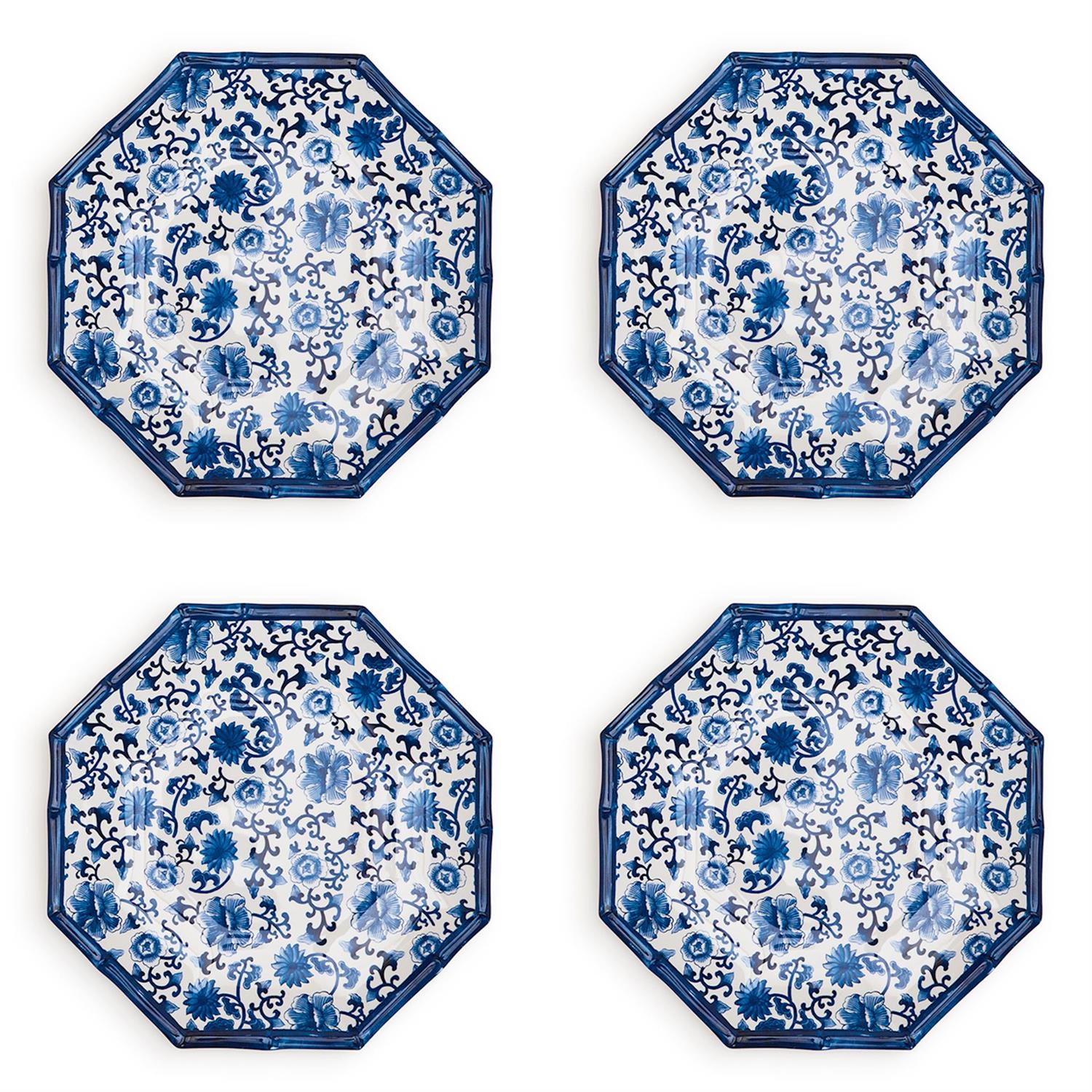 Chinoiserie Touch Octagonal Salad / Dessert Plate Set of 2