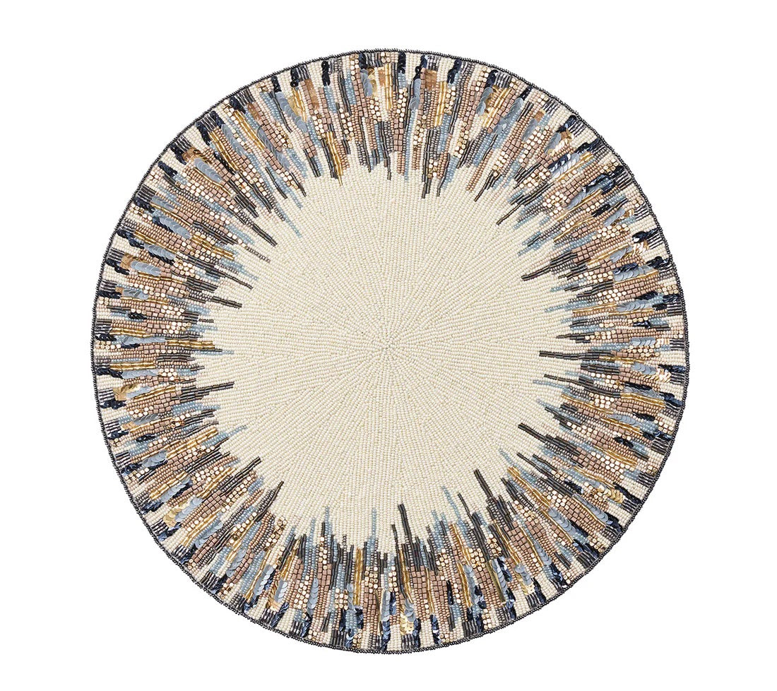 Kim Seybert Diadem Placemat in Ivory & Blue