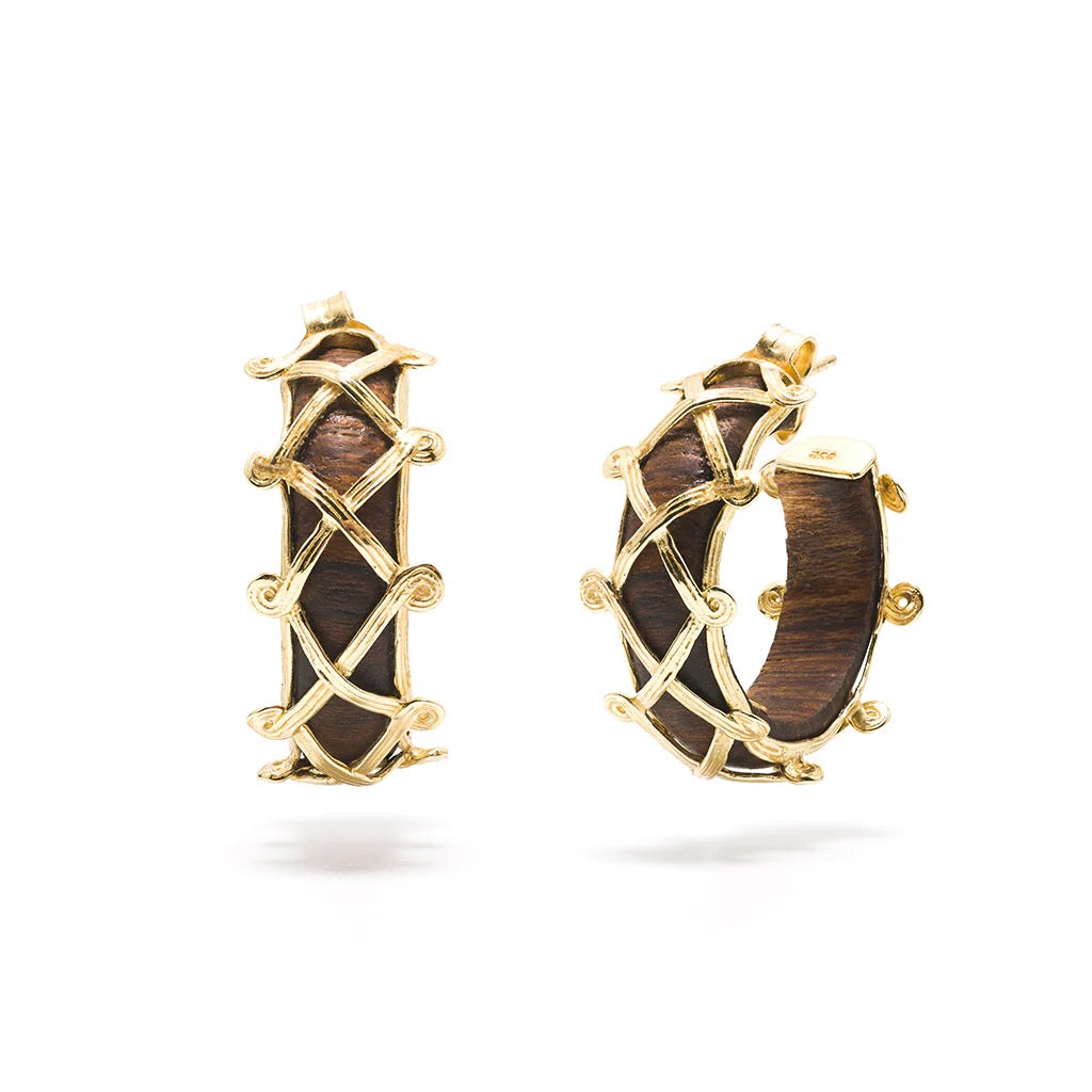 Capucine De Wulf Earth Goddess Hoop Earrings - Teak