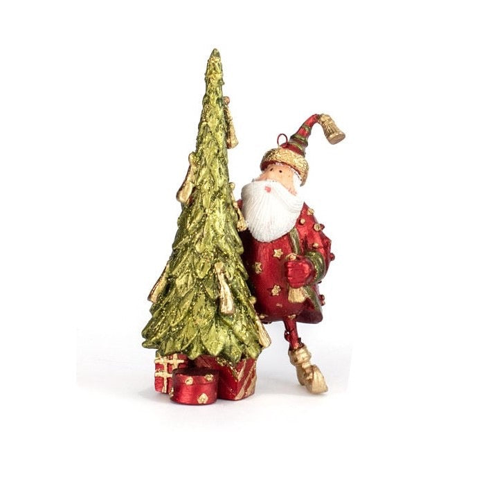 Tree Decorator Santa Ornament (Red/Citron) 5.5"