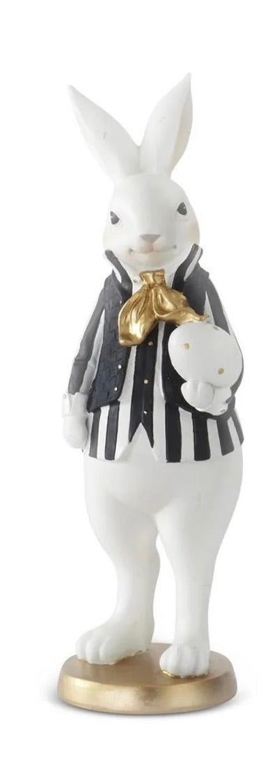 Black & Gold Resin Easter Bunnies 9.75"
