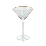 Aperitivo Triangular Martini Glass - Luster w/ Gold Rim