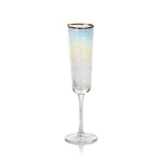 Aperitivo Triangular Champagne Flute - Luster w/ Gold Rim