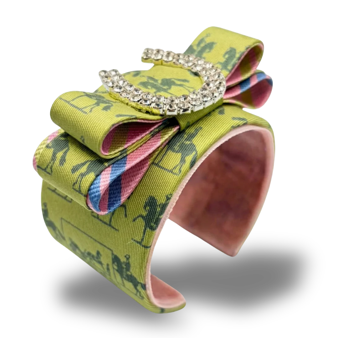 Vintage Luxe Equestrian Vintage Silk Necktie Cuff Bracelet