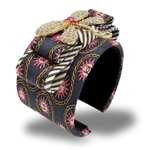 Vintage Luxe CC Sun Dragonfly Vintage Silk Necktie Cuff Bracelet