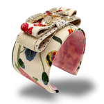 Vintage Luxe Flora Dragonfly Vintage Silk Necktie Cuff Bracelet