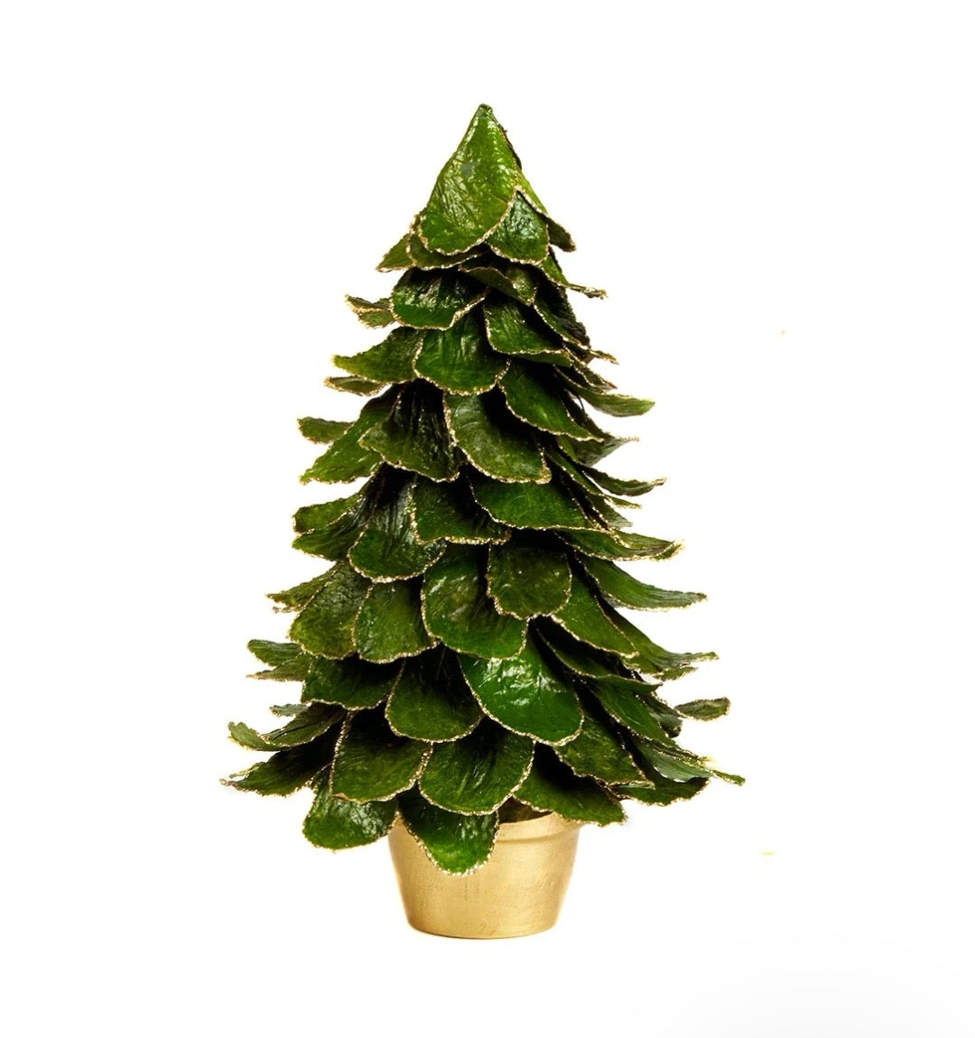 Potted Butterfly Leaf Cone Tree (Green/Gold)