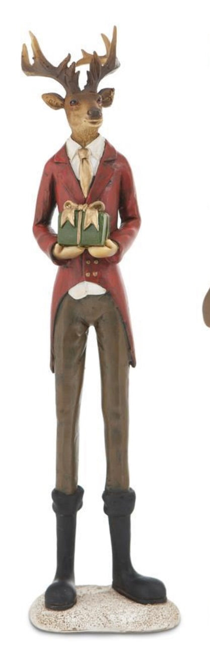 Reindeer in Suit with Present - 12.5 Inch