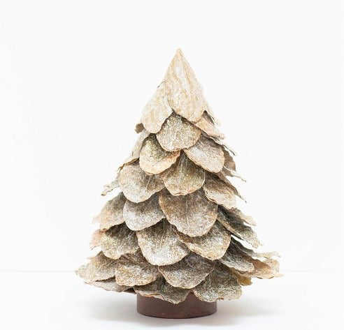 Frosted Butterfly Leaf Cone Tree 18"